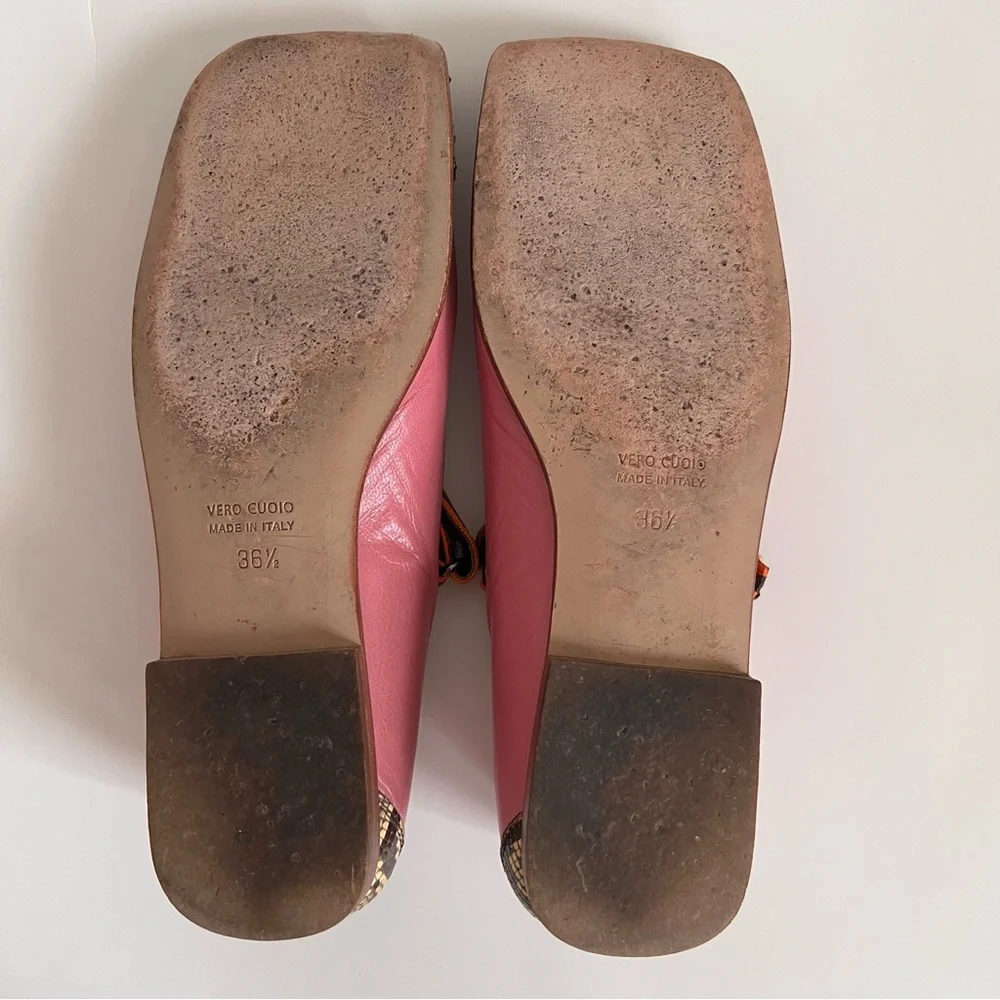 Rare Miu Miu  Vintage Flat Shoes SS1999 Y2K Pink with Snake Accents - EU 36.5 - Picture 10 of 14